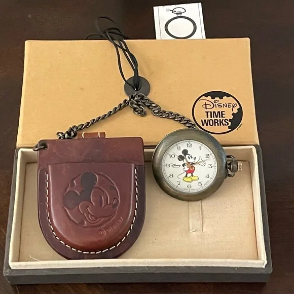 Disney Time Works Mickey Mouse Pocket Watch - Picture 1 of 3